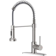 High Arc Pull-Down Faucet  Stainless Steel, Brushed Nickel