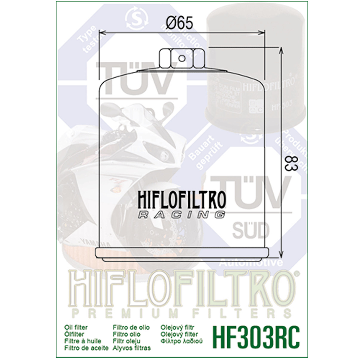 Hiflofiltro Racing Black Oil Filter HF303RC 3 Pack Honda Kawasaki Polaris Yamaha