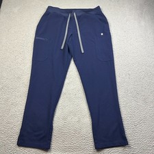 Figs Yola Scrub Pants Womens Navy Blue Waistband Skinny Medical Uniform Large