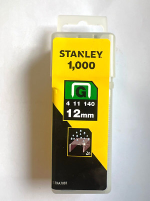 Stanley 1-TRA708 Klammern Typ G  12 mm  1000 St. für TR151Y,TR150HL,TR250,TRE550
