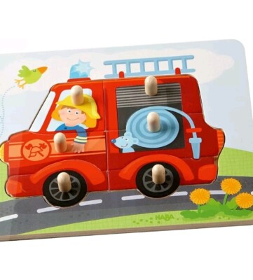 HABA Griff Puzzle Feuerwehr Kinder Holzpuppe 