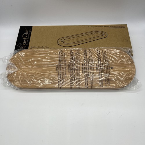 Pampered Chef #2247 Bamboo Wood Cracker Cheese Deli Serving Tray Plate 15" x 5" - Picture 3 of 3