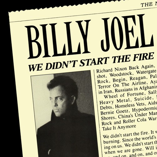 BILLY JOEL We Didn't Start the Fire BANNER HUGE 4X4 Ft Fabric Poster Flag art - 第 1/3 張圖片