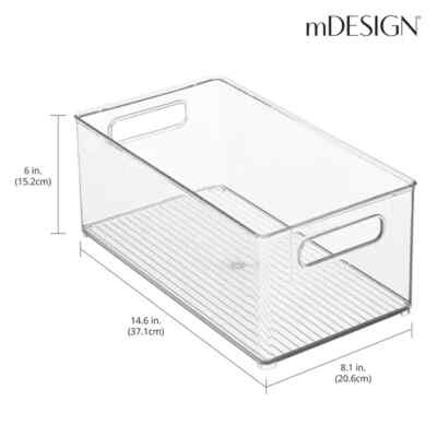 mDesign Plastic Kitchen Pantry Cabinet, Fridge -Freezer Storage Bin *14.6x8x6
