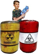 2 Barrels Inflatables, Combat Battlefield Compatible with Nerf, Laser tag play