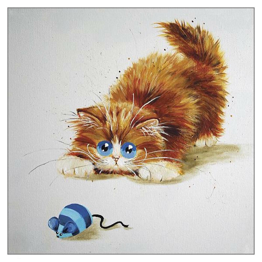 'Spartacus' Funny Ginger Cat Greeting Card Kim Haskins Humorous Greetings Cards