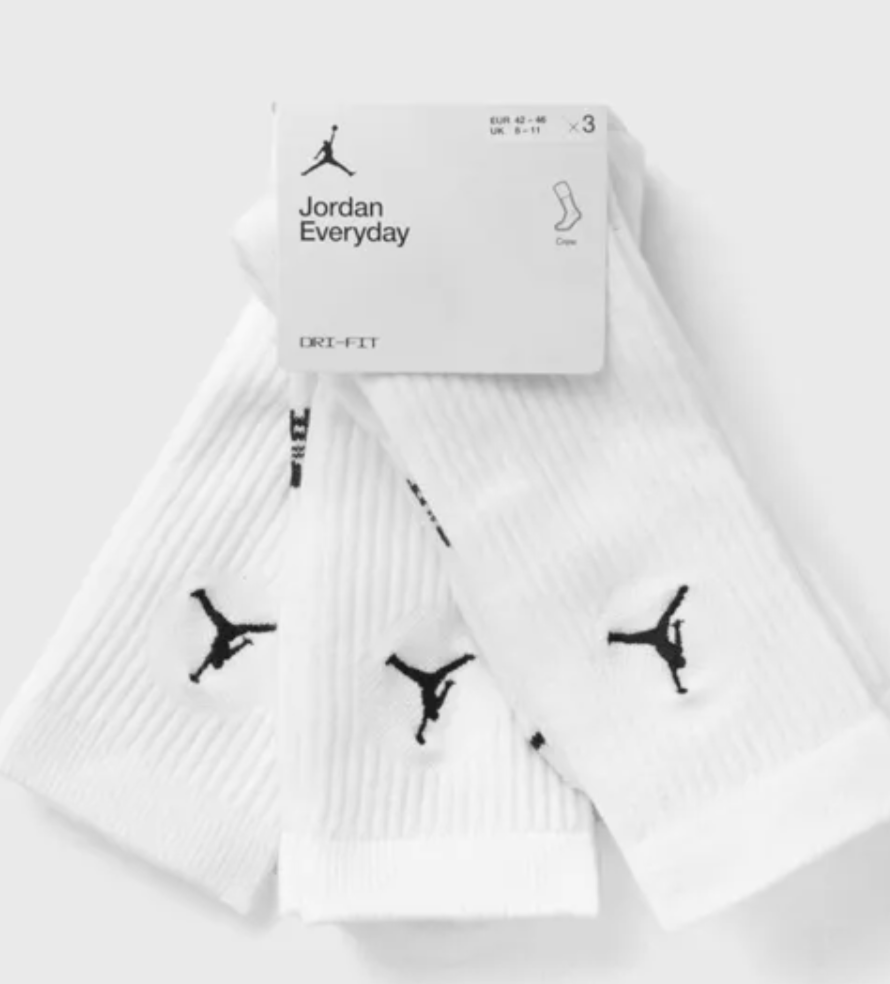 Nike Jordan Everyday Crew 3-Pack Socks White DX9632-100 Nike Jordan Everyday Crew 3-Pack Socks White DX9632-100