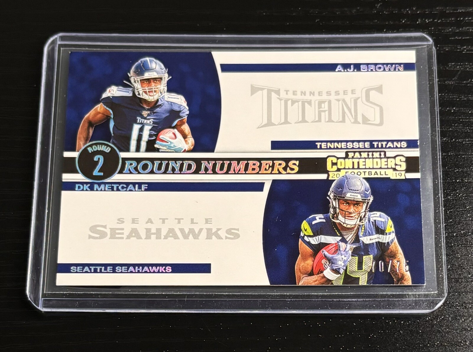 2019 Panini Contenders Round Numbers Silver /75 #RN-MB DK Metcalf A.J. Brown RC