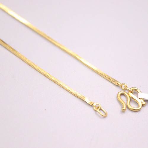 Real 999 24K Yellow Gold Necklace Thin 
