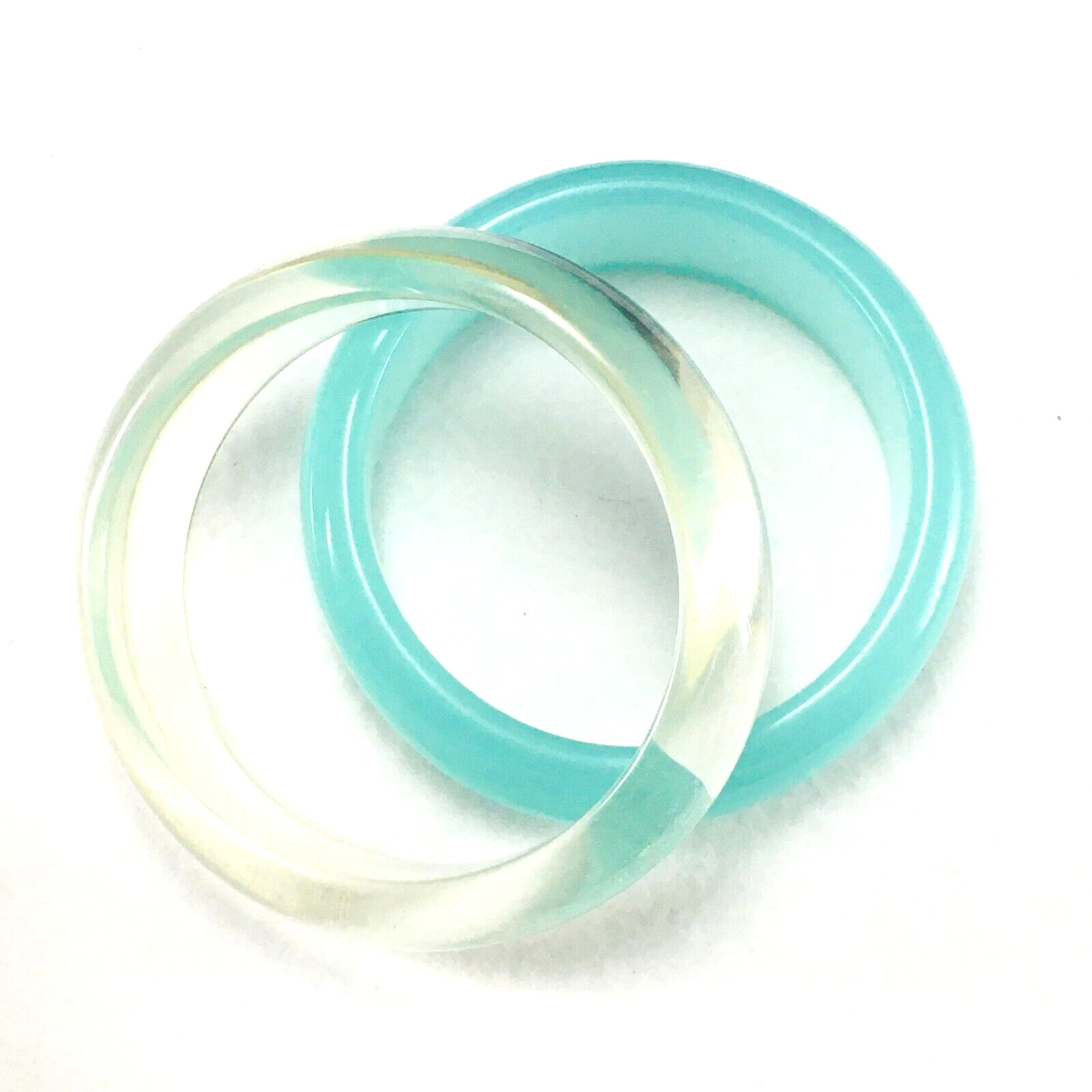 Bangle Bracelets 2 Translucent 1 Clear and 1 Teal… - image 8