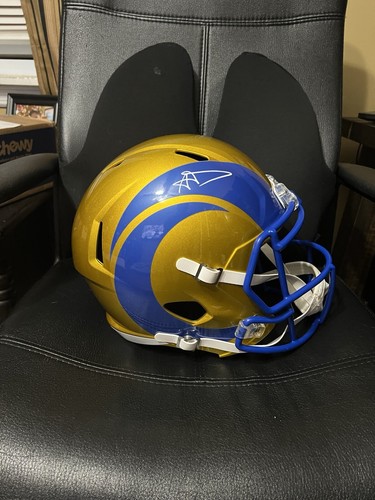 Aaron Donald Signed NFL LA Rams Riddell Football Flash Full Size Replica Helmet