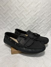 UGG Stadler Black Leather Moccasins Insole Can Be Changed Loafers Size US 10
