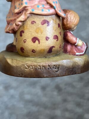 ANRI Vintage Sarah Kay As Good As New 4” Wood Carved Limited