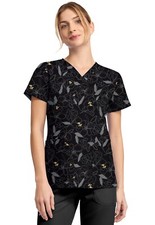 Dickies Prints Scrubs V-Neck Print Top DK667 SRFL Scribble Floral Free Shipping
