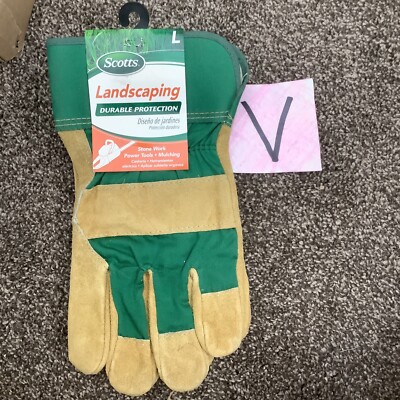 Scotts Leather Landscaping Durable Protection Gloves Men's Size Large L New