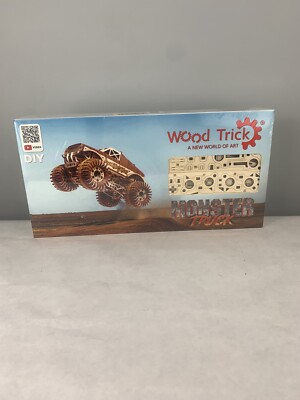 Mechanical Puzzle Wood Trick 3D Model MONSTER TRUCK Wooden self-assembly Sealed