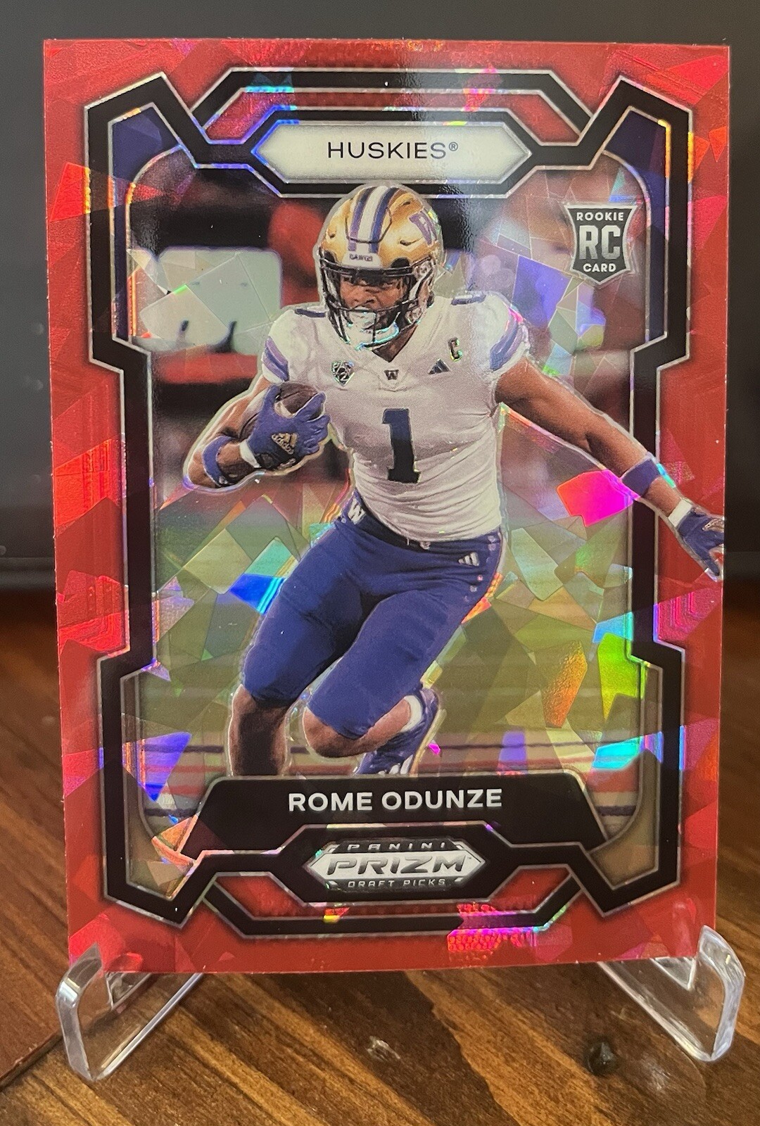 2024 Panini Prizm Draft Picks - Red Ice Prizm #111 Rome Odunze (RC)