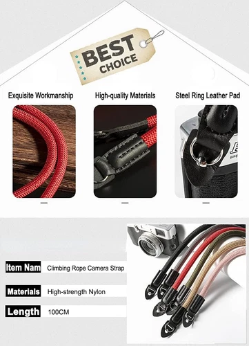 Universal Camera Strap 100cm Climbing Rope Neck Shoulder Strap for DSLR Camera - Picture 15 of 30