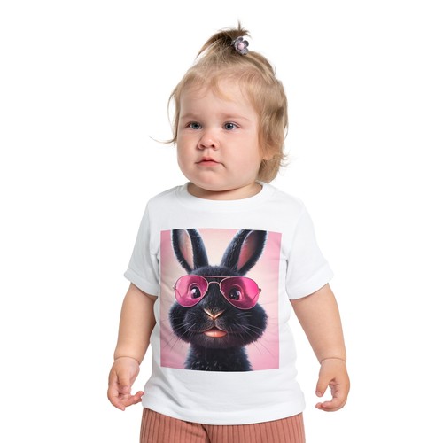 Cool Bunny Graphic Baby T-Shirt, Spring Outfit, Cute Gift, Easter Clothing, - Picture 8 of 9