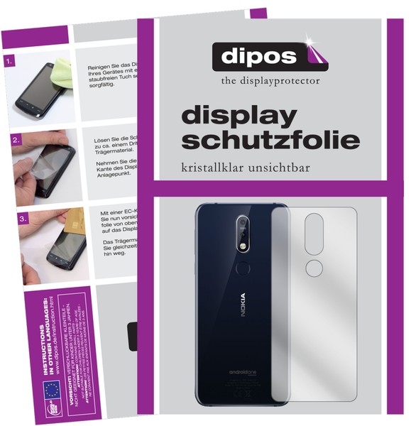 2X Schutzfolie FüR Nokia 7.1 RüCkseite Klar Displayschutzfolie Display Schutz-image