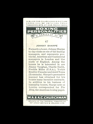 1938 Churchman's Cigarette Boxing Personalities (47 of 50 Card Set)