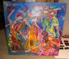 Original 2006 Neena Jhaveri Mixed Media Painting Abstract Women