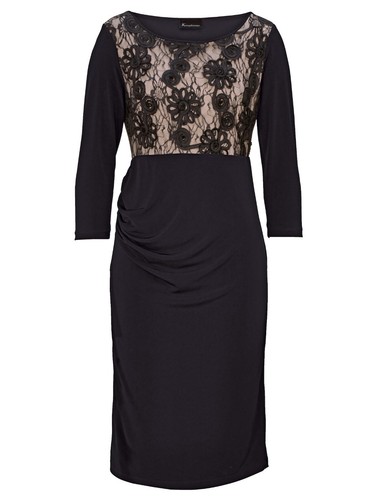 MARKEN JERSEY KLEID KÜRBELSTICKEREI SCHWARZ GR. 38 11178745992