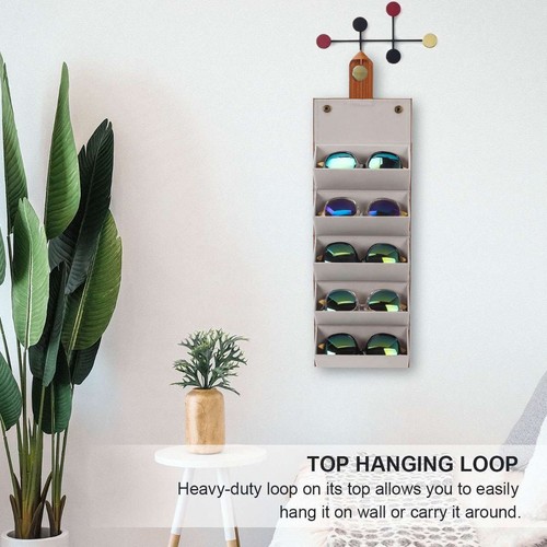 Sunglasses Organizer Travel Case Foldable 5 Slot Eyeglasses Holder Box