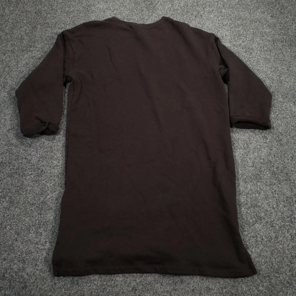 H M Divided T Shirt Womens S Small Brown Basic Tunic Crew Neck 3 4