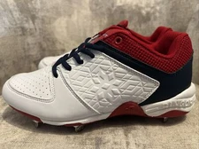Ringor Rip-It Diamond Softball Spike White Red Blue Women's  Metal Cleats Size 7