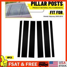 Fit Honda Odyssey 2005-2010 Gloss Black Pillar Post Door Side Window Trim Cover