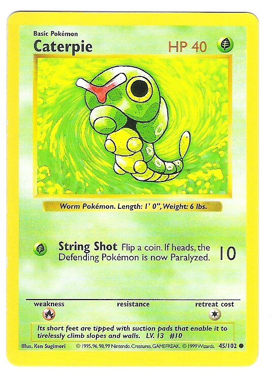 Caterpie キャタピー　shadowless PSA9 初期　初版　英語 Caterpie 045/102 Base Set (Shadowless) for sale | eBay