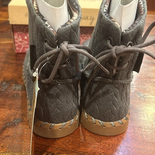 Muk Luks Women's Flexi Hoboken Boots Dark Grey Jersey 8 NIB - Picture 3 of 6