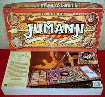 JUMANJI SPIEL MB ERSTE AUSGABE 1995 KOMPLETT, SEHR SELTEN AUF ITALIENISCH.