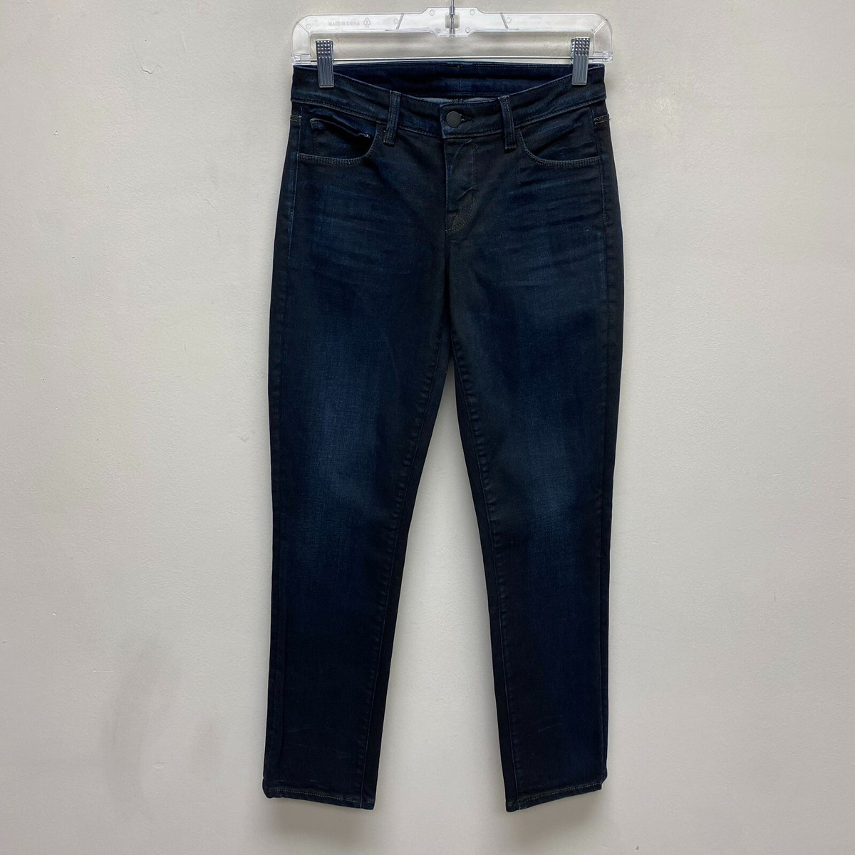 デニム・ジーパン L AGENCE Women Denim Pants 2821BRICSTR BLUE L'Agence Womens Blue Denim Mid Rise Dark Wash Stretch Logo