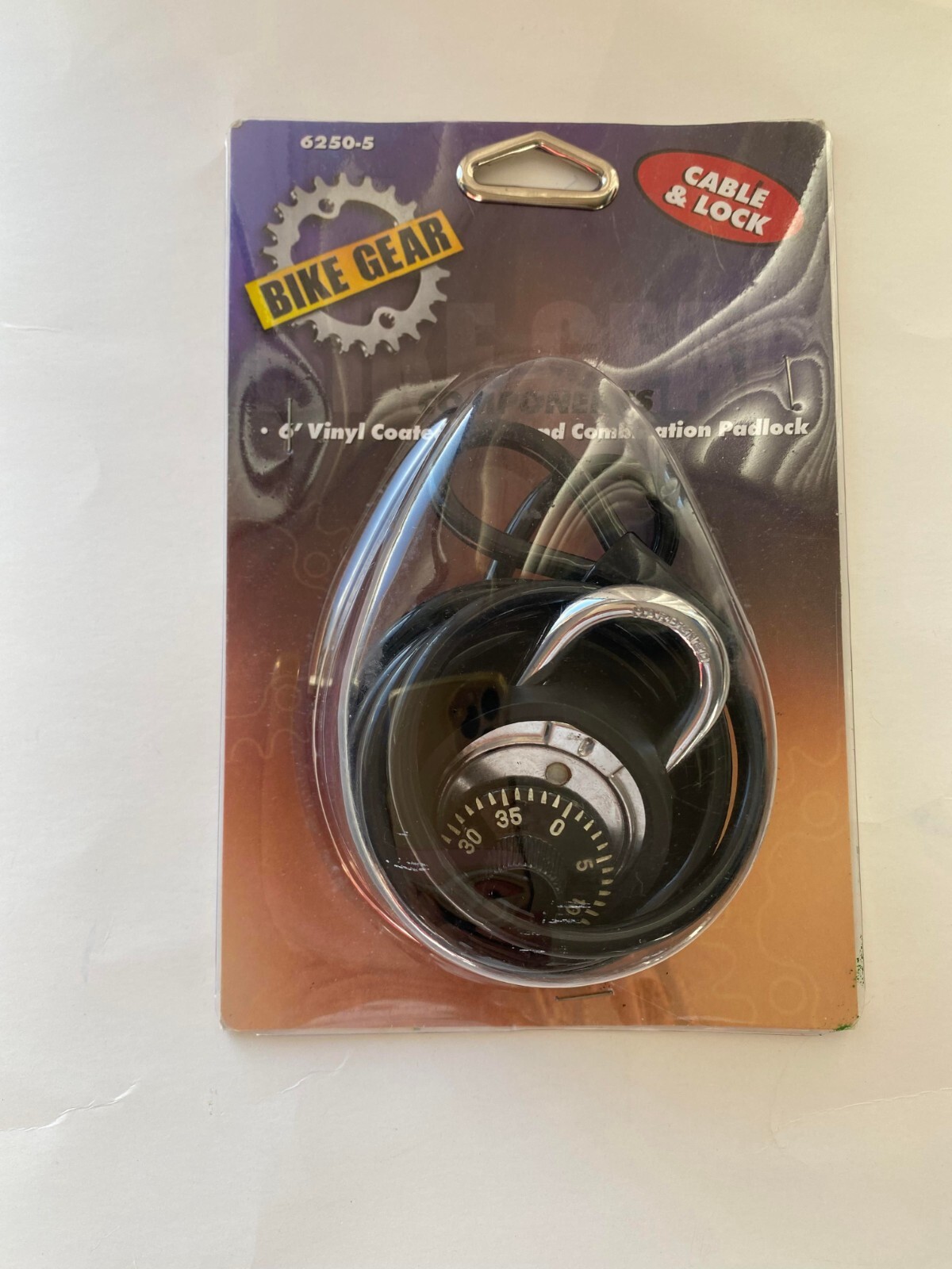 Bike Gear Cable & Lock 62505 6' Vinyl Coated cable and combination