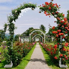 XL Large Rust-proof Wedding Arch Garden Arbor Trellis Archway Curved Vine Flower