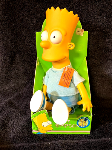 THE SIMPSONS BART SIMPSON 11" DOLL DAN DEE VINTAGE 1990 NEW STRAPPED IN BOX