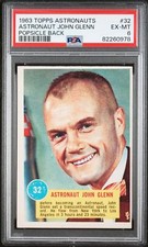 1963 Topps Astronauts #32 JOHN GLENN RC Rookie Card Popsicle Back PSA 6