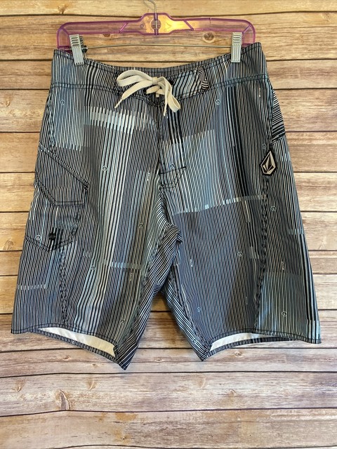 mens striped swim trunks