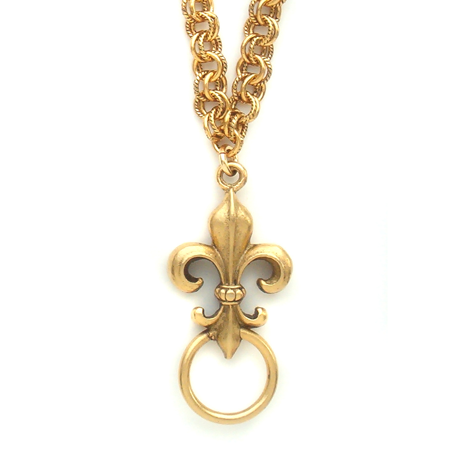 John Wind Necklace Fleur De Lis Charm Holder Maximal Art New Jewelry eBay