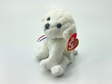 TY Beanie Baby Babies Fireworks 7-04-2007 White Dog Plush Toy Stuffed Animal