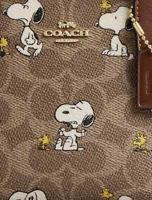 COACH x PEANUTS 2025 City Mini Tote Bag Signature Canvas Snoopy