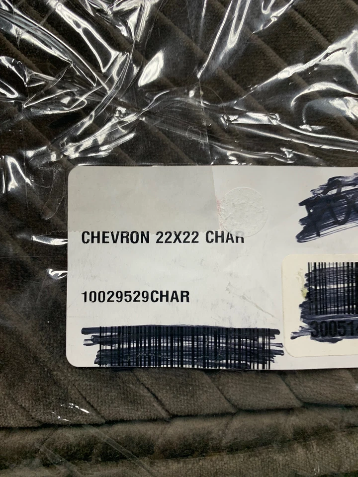 Restauración Hardware Escondido Algodón Terciopelo Chevron Sham Carbón Marrón 22" Cuadrado Foto 2 de 4