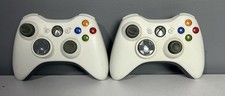 Lot of 2 XBox 360 Wireless Controllers OEM White Parts Or Repair
