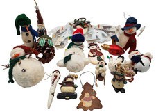 19 Vintage Snowman Ornaments Variety Christmas Holiday Adorable