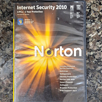 Norton Internet Security 2010 DVD Retail 3 PCs 1 Year Windows 7/Vista/XP