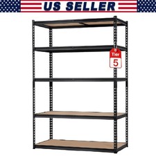Storage Shelving Unit, 5 Tier Adjustable Heavy Duty Metal Garage Shelves Racks