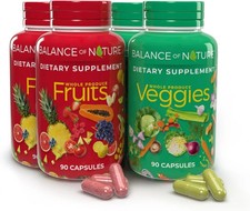 2 Pack, 180 Fruits and 180 Veggies Whole Food Supplement with Superfood