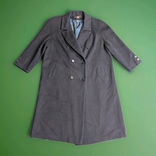 Vintage Alorna Wool Coat Full Length Overcoat Dark Purple-Navy XL USA Made